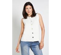 Wallis Women's Button Detail Knitted Vest Top in Ivory | Size: Large Wallis Ivory L