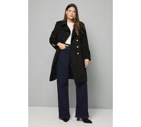 Wallis Women's Button Down Military Coat in Black | Size: 14 Wallis Black 14