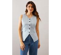 Wallis Women's Button Through Waistcoat in Blue | Size: 12 Wallis Blue 12