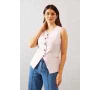 Wallis Women's Button Through Waistcoat in Blush | Size: 16 Wallis Blush 16