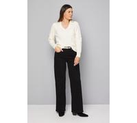 Wallis Women's Cable Embellished Polo Collar Jumper in Ivory | Size: Medium Wallis Ivory M