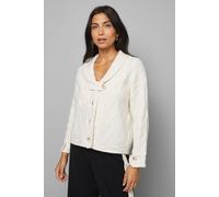 Wallis Women's Cable Knit Collar Cardigan in Ivory | Size: Small Wallis Ivory S