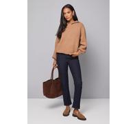 Wallis Women's Camel Trim Detail Hooded Jumper | Size: Small Wallis Camel S