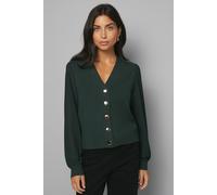 Wallis Women's Chiffon Sleeve Button Front Cardigan in Green | Size: Large Wallis Green L