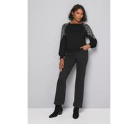 Wallis Christmas Gold Embellished Shoulder Jumper, S, black