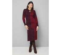 Wallis Women's Collared Geo Knitted Dress in Burgundy | Size: Small Wallis Burgundy S
