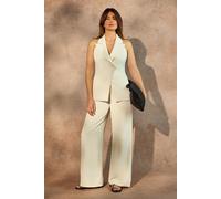 Wallis Women's Collared Longline Waistcoat in Ivory | Size: 14 Wallis Ivory 14