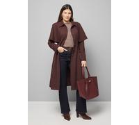 Wallis Women's Collarless Cape Coat in Chocolate | Size: 16 Wallis Chocolate 16