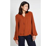 Wallis Women's Collarless Woven Blouse in Ginger | Size: 18 Wallis Ginger 18