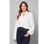 Wallis Women's Collarless Woven Blouse in Ivory | Size: 16 Wallis Ivory 16