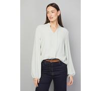 Wallis Women's Collarless Woven Blouse in Sage | Size: 18 Wallis Sage 18