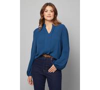 Wallis Women's Collarless Woven Blouse in Teal | Size: 18 Wallis Teal 18