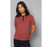 Wallis Women's Colour Block Polo in Burgundy | Size: Medium Wallis Burgundy M