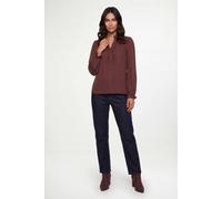 Wallis Women's Contrast Ruffle Collar Blouse in Chocolate | Size: 12 Wallis Chocolate 12