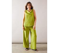 Wallis Women's Contrast Stripe Cowl Top in Lime | Size: 14 Wallis Lime 14