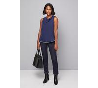 Wallis Women's Contrast Stripe Cowl Top in Navy | Size: 14 Wallis Navy 14