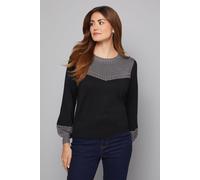 Wallis Women's Contrast Studded Knitted Jumper in Black | Size: Small Wallis Black S
