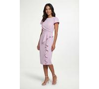 Wallis Women's Crepe Ruffle Pencil Dress in Lilac | Size: 18 Wallis Lilac 18