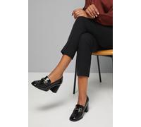 Wallis Women's Daffie Snaffle Trim High Block Heeled Loafers in Black | Size: 8 Wallis Black 8