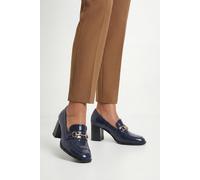 Wallis Women's Daffie Snaffle Trim High Block Heeled Loafers in Navy | Size: 4 Wallis Navy 4
