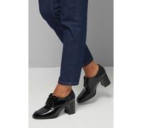 Wallis Dante Lace Up High Block Heeled Loafers, 7, True Black