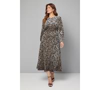 Wallis Women's Devore Drop Hem Midi Dress in Black/White | Size: 12 Wallis Black/White 12