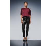 Wallis Women's Devore Velvet Puff Sleeve Top in Wine | Size: 18 Wallis Wine 18