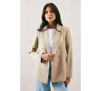 Wallis Women's Double Breasted Collared Blazer in Taupe | Size: 16 Wallis Taupe 16