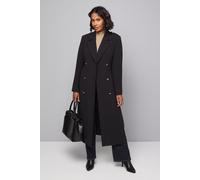 Wallis Women's Double Crepe Trench Coat in Black | Size: 16 Wallis Black 16