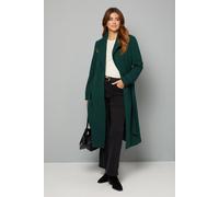 Wallis Women's Double Crepe Wrap Belted Coat in Green | Size: 16 Wallis Green 16