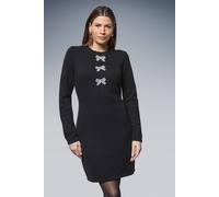 Wallis Women's Embellished Bow Fringe Detail Knitted Dress in Black | Size: Medium Wallis Black M