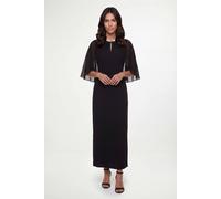 Wallis Women's Embellished Cape Maxi Dress in Black | Size: 12 Wallis Black 12