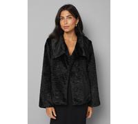 Wallis Women's Faux Fur Collar Detail Coat in Black | Size: 20 Wallis Black 20
