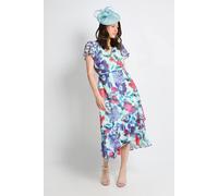 Wallis Women's Floral Burn Out Ruffle Midi Dress in Mint | Size: 10 Wallis Mint 10