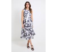 Wallis Women's Floral Burnout Sleeveless Midi Dress in Navy | Size: 18 Wallis Navy 18