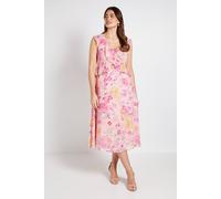 Wallis Women's Floral Dobby Ruffle Midi Dress in Yellow | Size: 16 Wallis Yellow 16