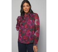 Wallis Women's Floral Organza Collarless Blouse in Black | Size: 18 Wallis Black 18