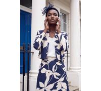 Wallis Women's Floral Ottoman Twill Jacket in Navy | Size: 10 Wallis Navy 10