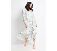 Wallis Women's Floral Print Button Midi Shirt Dress in Green | Size: 20 Wallis Green 20