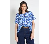 Wallis Women's Floral Print Twist Top in Blue | Size: 14 Wallis Blue 14