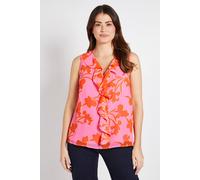 Wallis Women's Floral Ruffle V Neck Cami Top in Pink | Size: 14 Wallis Pink 14