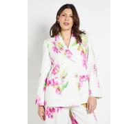 Wallis Women's Floral Satin Blazer Coord in Ivory | Size: 20 Wallis Ivory 20