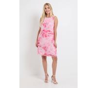 Wallis Women's Floral Sleeveless Chiffon Shift Dress in Pink | Size: 16 Wallis Pink 16