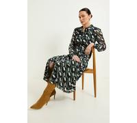 Wallis Women's Geo Mesh Button Shirt Dress in Green | Size: 8 Wallis Green 8