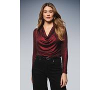 Wallis Women's Hotfix Jersey Cowl Back Top in Red | Size: 14 Wallis Red 14