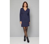 Wallis Women's Jersey Ponte Button Pencil Dress in Navy | Size: 16 Wallis Navy 16