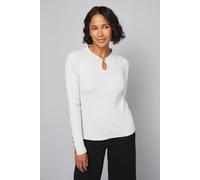 Wallis Women's Keyhole Collared Knitted Top in Sage | Size: Medium Wallis Sage M