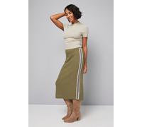 Wallis Women's Knitted Side Stripe Skirt in Khaki | Size: Medium Wallis Khaki M
