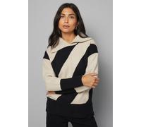 Wallis Women's Knitted Stripe Roll Neck Jumper in Stone | Size: Large Wallis Stone L