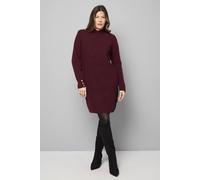 Wallis Women's Lace Detail Ribbed Knitted Dress in Wine | Size: Medium Wallis Wine M